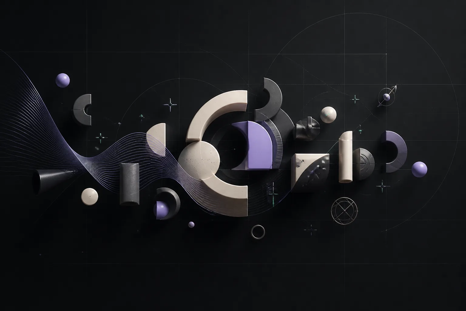 Fragments abstraits qui s’assemblent pour créer une identité originale